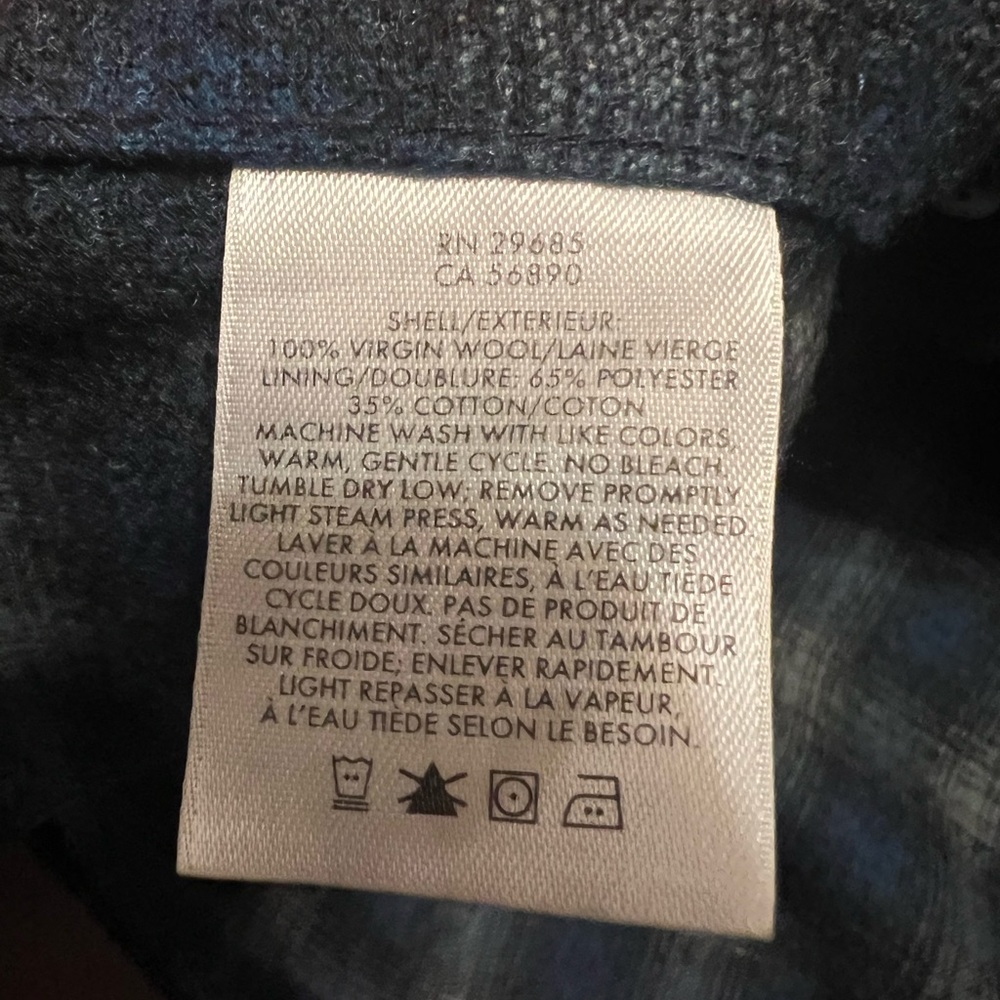 Pendleton Men’s Canyon Shirt 100% Virgin Wool Blue Grey Plaid Western Size XL - Picture 8 of 8